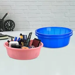 Homestic Pack of 3 Desk Organizer | Stationery Organizer | Multipurpose Storage Organizer | Office Supplies for Pen-Pencil-Staplers | Desktop Organizer | 6 LTR | Blue & Light Pink-image-46