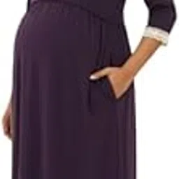 Women's Maternity Feeding Maxi zipless,Lounge wear, zipless Women's Nightdress,Nursing Maxi Dress,shortPuff Sleeves Nighty,Feeding Gown, Kaftan Feeding Nighty-picture-43