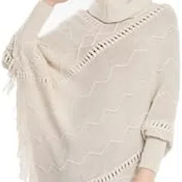 Be Bold Inside & Elegant Outside Women's Mid Thigh Wool Plain Parka Cape Coat Wrap-image-90