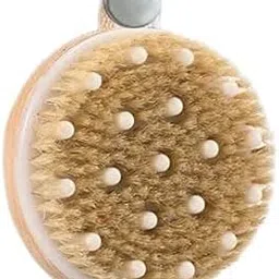 Body bath brush round Shape Body Brush Solid Wood Frame Hair Exfoliating Brush to Exfoliate & Soften Skin Improve Circulation, Stop Ingrown Hairs| SB-P13217-picture-13
