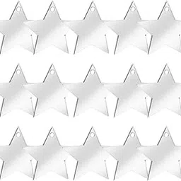 CVANU Acrylic Star Shape Blank Cutout, 2.7MM Thickness Clear Blank Acrylic Disc with Hole for Crafts, DIY Decortion(15pc)(3inch)-picture-14