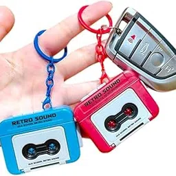 Retro Cassette Tape Keychain with Voice Recording & Playback | Recordable Audio Keyring for Men, Women, Friends | Cool Gadget, Prank Toy, Voice Memo Recorder(Pack of 1)-picture-21