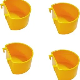 Pets Pro Small Size Bird Cage Food Feeder Bowl (Pack of 4) D Shape, 100ml, Plastic Feeding Cup for Chicks, Ducks Love Birds, Finches, Cockatiel, Pigeon | Made in India Plastic-image-14