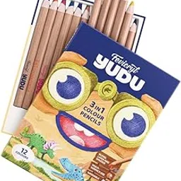 Fevicryl YUDU 3-in-1 Colour Pencils | 12 shades + Free sharpner | Colour pencil, Crayon & Water colour in 1 | Easily Washable, Non-Toxic & Safe for Kids 6-12yrs | Ideal gift for kids-picture-43