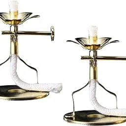 2X Golden Butter Lamp Wick Holder Wick Lamp Stand Buddha for Yoga Wedding S 5.5x4cm| Home Decor | Other Home Decor-picture-53