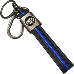 Compatible with Toyoto Leather Keychain with Metal Ring | Leather Material Embossed Logo Design | Scratch-Free Design-image-61