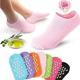 Moisturizing Socks & Gel Socks for Dry Cracked Feet Women - Foot Moisturizer Socks & Reusable Lotion Socks for Cracked Heel Repair - Stocking Stuffers for Women, Fits up to Women Size 8.5 (Multi)-image-89