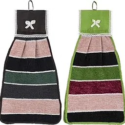 Kuber Industries Hanging Cotton 2 Pieces Cotton Washbasin Napkin|Hand Towel for Kitchen and Bathroom Multi-Ctktc45549 (Pack of 2, 50 GSM)-image-57