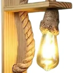 GMART India 12-Watts Traditional Mounted Vintage Natural Rustic Rope Jute Type Hanging Pendant Ceiling Light Lamp Scones for Home Decoration (Pack of 1)-image-67