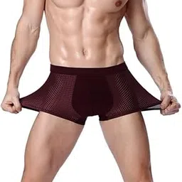 asjar Ramita Men Dot Underwear Packs Mesh Boxer Parent Men Breathable Pouch [ Pack of 1 ] [ L ] Multicolor-picture-18