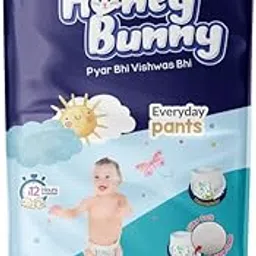 Honey Bunny Everyday Baby Diapers Pants | Extra Large (XL), 42 Count, 12-17 kg | Silky Soft on Skin | 12 Hours Protection Baby Diaper image 1