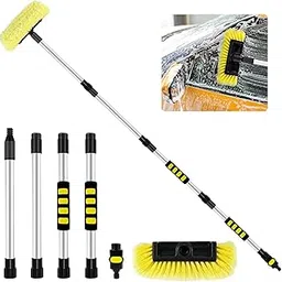 LADILA 3 Meters Heavy Solar Cleaning Brush, Soft Bristle Long Car Washing Brush with Extendable Handle and Hose Attachment for Car, RV, SUV, Truck, Boat, House Siding, Solar Panels-picture-43