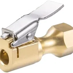 DELUX AUTOMOTIVE® Heavy Duty Closed Flow Lock On Tire Air Chuck with Clip for Inflator Gauge Compressor Accessories, Pack of 1, Brass-picture-16