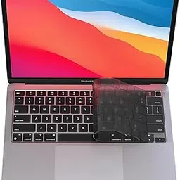 Oaky Keyboard for MacBook Air M1 13 inch 2020 Release Model A2179, A2337 Touch ID & Retina Display Ultra Thin Keyboard Cover Waterproof Dust-Proof Keyboard Protector Protective Skin -Translucent Grey-image-55