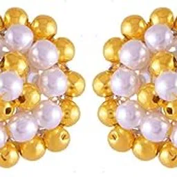 p.c. chandra jewellers Women 22Kt (916) Yellow Gold Beautiful Pearl Tushi Gold Stud Earrings - 0.47 Grams-picture-19