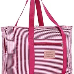 hdr mall Store Folding Storage Luggage Bag Travelling Shoulder Hand Bags Lightweight Waterproof Duffle Bag for Women (Pink)-picture-11