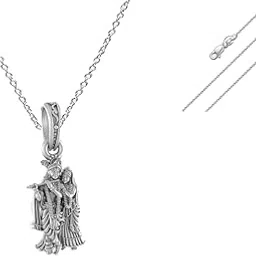 A AKSHAT SAPPHIRE Sterling Silver (92.5% purity) God Radha Krishna Chain Pendant for Men & Women Pure Silver Lord Radha kishan Chain Locket for Good Health & Wealth-picture-34