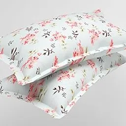 VAS COLLECTIONS 180 TC Premium Cotton Pillow Covers | Regular Pillow Cases | Set of 2 Pieces Pillow Covers only King Size (Floral Pink, 20 x 30 Inches)-picture-12