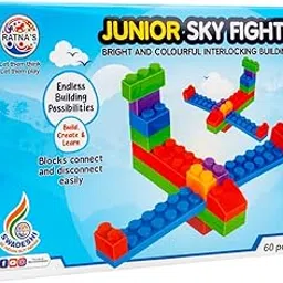 TOYZTREND Sky Fighter Junior Colorful Interlocking Blocks 60 pcs for Kids Ages 3+ to Create Fighter Planes & Rule The Sky-picture-18