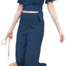 elchic Polka Print Blue Co-ord Set for Women-picture-52