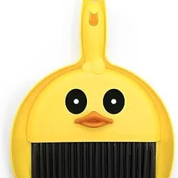 SpiderJuice 1Pc Plastic Cute Yellow Small Broom and Dustpan Mini Broom and Dustdusts Cleaner Desk Waste Cleaning Tools Sweeping Brush Hand Broom and Brush Whisk Broom Preschool Toys & Pretend Play-image-11