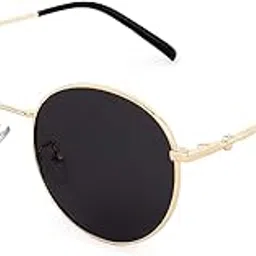 hashtag eyewear Round Polarized Sunglasses For Men & Women Metal Frame Retro Shade Glasses | UV Protected Sunglasses For Women Stylish | Unisex Sunglass-picture-14