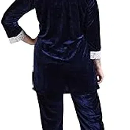 yazia Women's Supersoft Velvet Printed Nightsuit - Cozy Winter Pajama Set for Sleep & Lounge-picture-14
