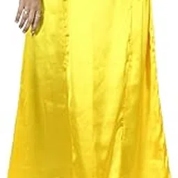 apsra ls Traditional Satin Silk Petticoat Bollywood Solid Pattern Inskirt Lining for Sari Women Clothing (Yellow)-picture-46
