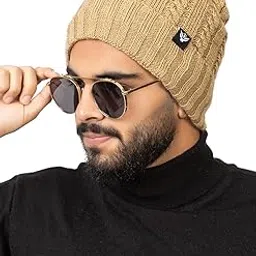 amoldo Unisex Soft and Warm Winter Woolen Skull Beanie Cap with Fur Lining (Braid Design)-picture-25