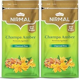 Shubhkart Nirmal Champa Amber Premium Agarbatti for Puja & Meditation Agarbatti Zipper - Long Sticks| Charcoal Free (Combo of 2)|Premium Dual Aroma|Champa and Amber Fragrance (150gm x 2)-image-82