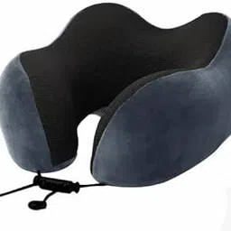 WakeuFresh Travel Pillow ? U-Shaped Design | Soft Foam or Fiber Filling | Smooth Fabric Cover | Blue/Grey | 32X35X10-picture-24