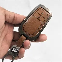 Metal Alloy Leather Key case for Toyota 2 Button Smart Key - TAN-picture-28