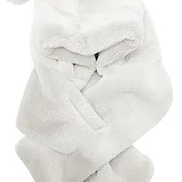 shopora Girl Fashion Plush Hat Scarf Set Rabbit Ear Novelty Caps Hooded Scarf White | Womens Accessories | Hats-picture-52