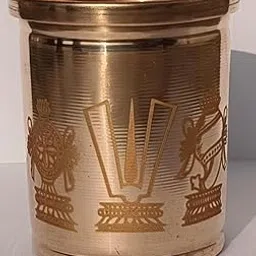 Copper Kubera Kuncham | Lakshmi Kuber Kuncham | Shanku Chakra Namam Glass and Udharini for Puja & Health Benefits | Lifetime Durability | Easy to Clean (Big 3 Inch, 9 cm, 250ml)-image-4