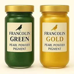 Francolin | Green & Gold | Mica/Pearl Powder Pigment | Non Toxic | Vibrant Metallic Glowing | for Soap, Epoxy Resin, Painting, Nail Art & Craft, Cosmetic, Slime | 20g*2-image-80