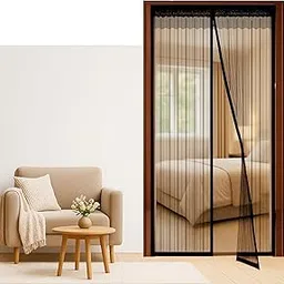 Livique Mosquito Net for Doors with Magnet – Self-Closing – All Door Types 7 feet – Includes Self-Adhesive Tape – Protects Against Bugs and Flies – Polyester – Measure before Order (Black, 210*90cm)-image-76