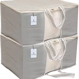 Kuber Industries Non Woven Front Handle Rectangular Underbed Storage Organiser (Grey, XL) - 2 Pieces-picture-42