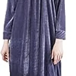 Polina Women's Woolen Winter Embroided Neck Shaneel Nighty/Nightwear/Maxi/Nightgown Article No-GN600-picture-19