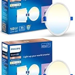 PHILIPS Plastic 10W Round Wi-Fi Smart Led Ceiling Light for Home with Music Sync Function|Amazon Alexa & Google Assistant Compatible|Cut Out: 4.17 Inch|Tunable White,Pack of 2 (Wiz Prime Neo)-image-21