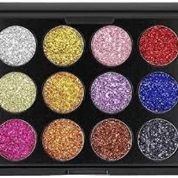 12 colours glitter eyeshadow palette+beauty blender packet+pink makeup brushes set-picture-43