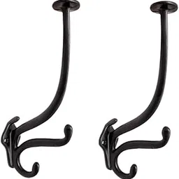 (RES)Metal Wall Hook Hanging Plant Bracket | Decorative Straight Plant Hanger for Pots Bird Feeders, Planters, Lanterns Cotton Wind Chimes Indoor and Outdoor Hanger (Pack Of 2, Helmet 2 Black)-image-32