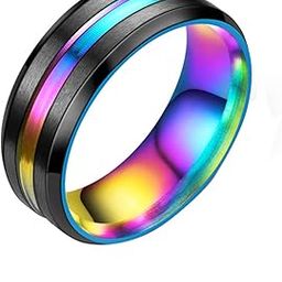 yellow chimes Ring For Men Black Bands Rings Platinum Plated Titanium Steel Never Fading Ring For Men and Boys-picture-12