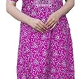 Women’s Cotton Maxi Night Dress – Stylish Printed, Ankle-Length, Free Size Nighty for Summer & All Seasons-picture-29