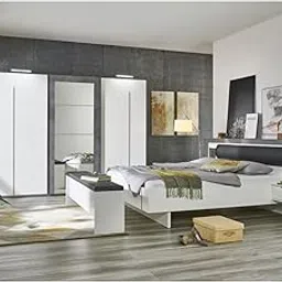 Ozone Furnish Engineering Wood Wardrobe Sliding Door with Mirror Modern Design and Classic Look, White-picture-20