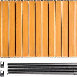 TRENDIVIBE Foldable Metal Board Heavy Duty Wagon Cart Board for Garden Cart BBQ Picnics Brown-picture-18