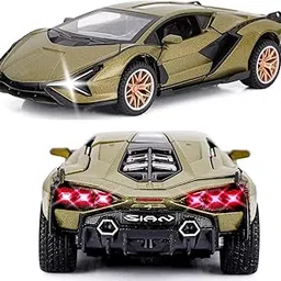 Sky Tech® Lamborghini Sian Toy Car 1:32 Exclusive Alloy Metal Pull Back Die-cast Car Diecast Metal Pullback Toy car with Openable Doors & Light, Music Boys Gifts Toys for Kids【Colors as Per Stock】-picture-12