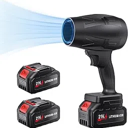 DOZAWA Cordless Leaf Blower 130000 RPM, Lightweight Handheld Turbo Jet Blower with Stepless Speed, 130 MPH, Includes 21V*2 Batteries and Charger for Lawn, Patio, Dust, Snow-image-88