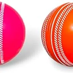 NE NEPTUNE Ultimate Cricket i10 Synthetic Ball - Perfect for Beginners, Indoor/Outdoor Game - Ideal for Cricket Practice, Bowling Machine, Ball Thrower, Cricket Mat - 100gm (Pack of 2) Orange/Pink-picture-16