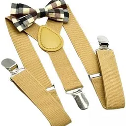 3xKids Suspenders with Bow Tie Y Shape Adjustable Braces for Jeans Formal Wear-image-60