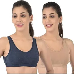 rupa softline Softline Women's Cotton Rich Wired Non-Padded Molded Sports Bra Combo | High-Support & Breathable Activewear | Soft & Durable for Workouts & Everyday Wear (Pack of 2)-picture-43